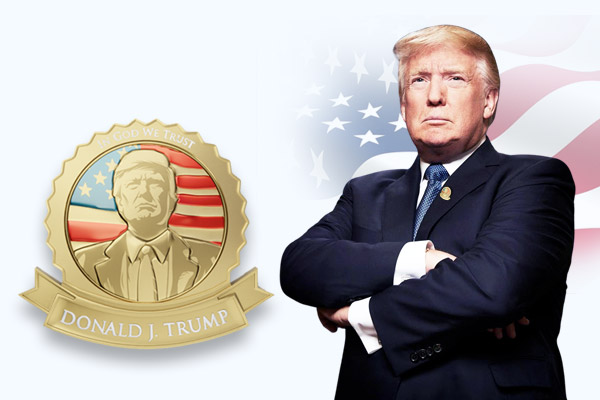 Gold Trump pin